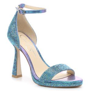 JESSICA SIMPSON Blue Rhinestone Plumpy Heel - NEW!